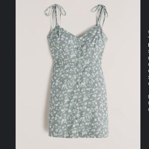 Mint green tie strap mini dress